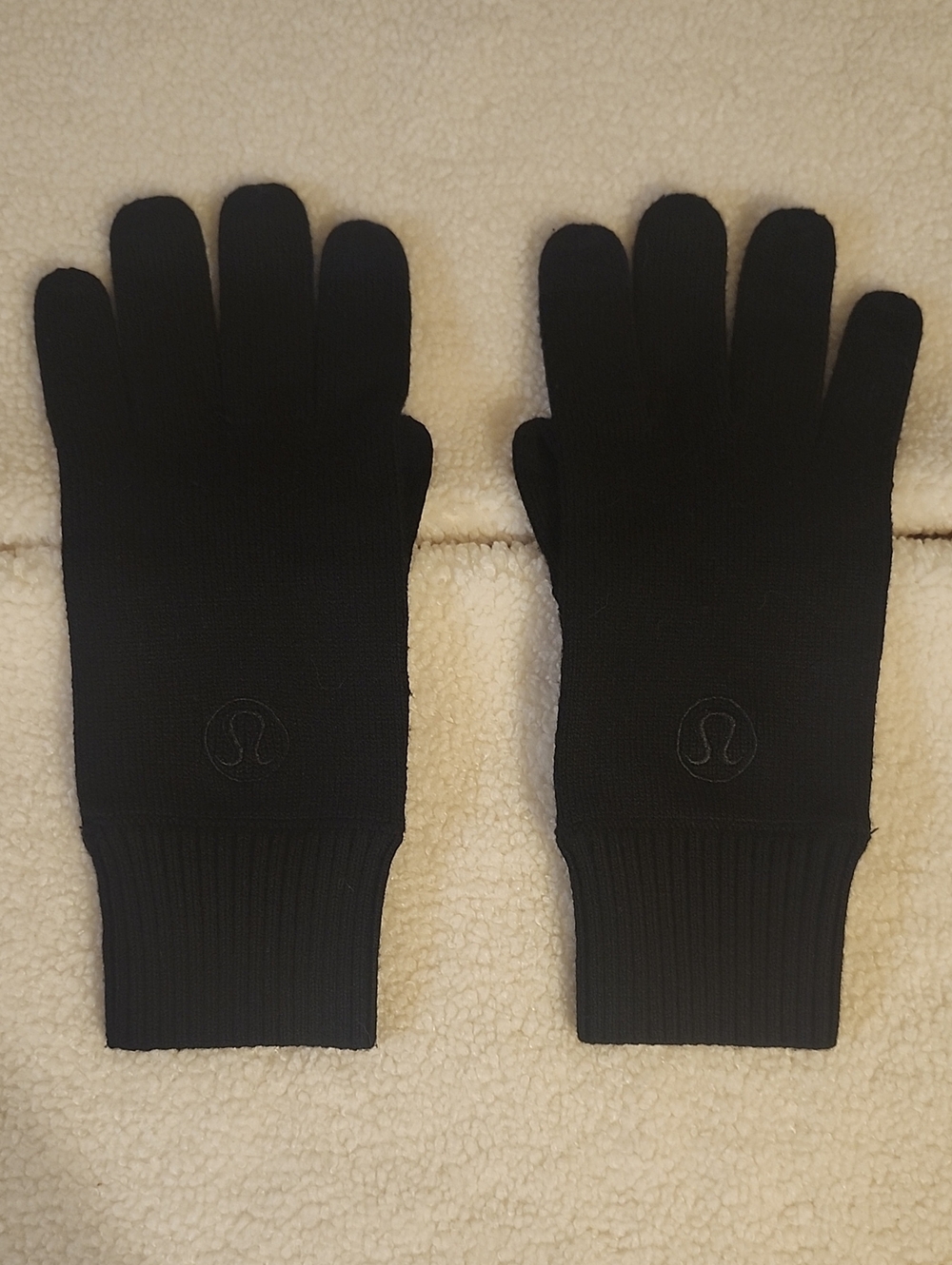 lululemon athletica Black Unisex Knit Touchscreen Gloves. Sz: M/L